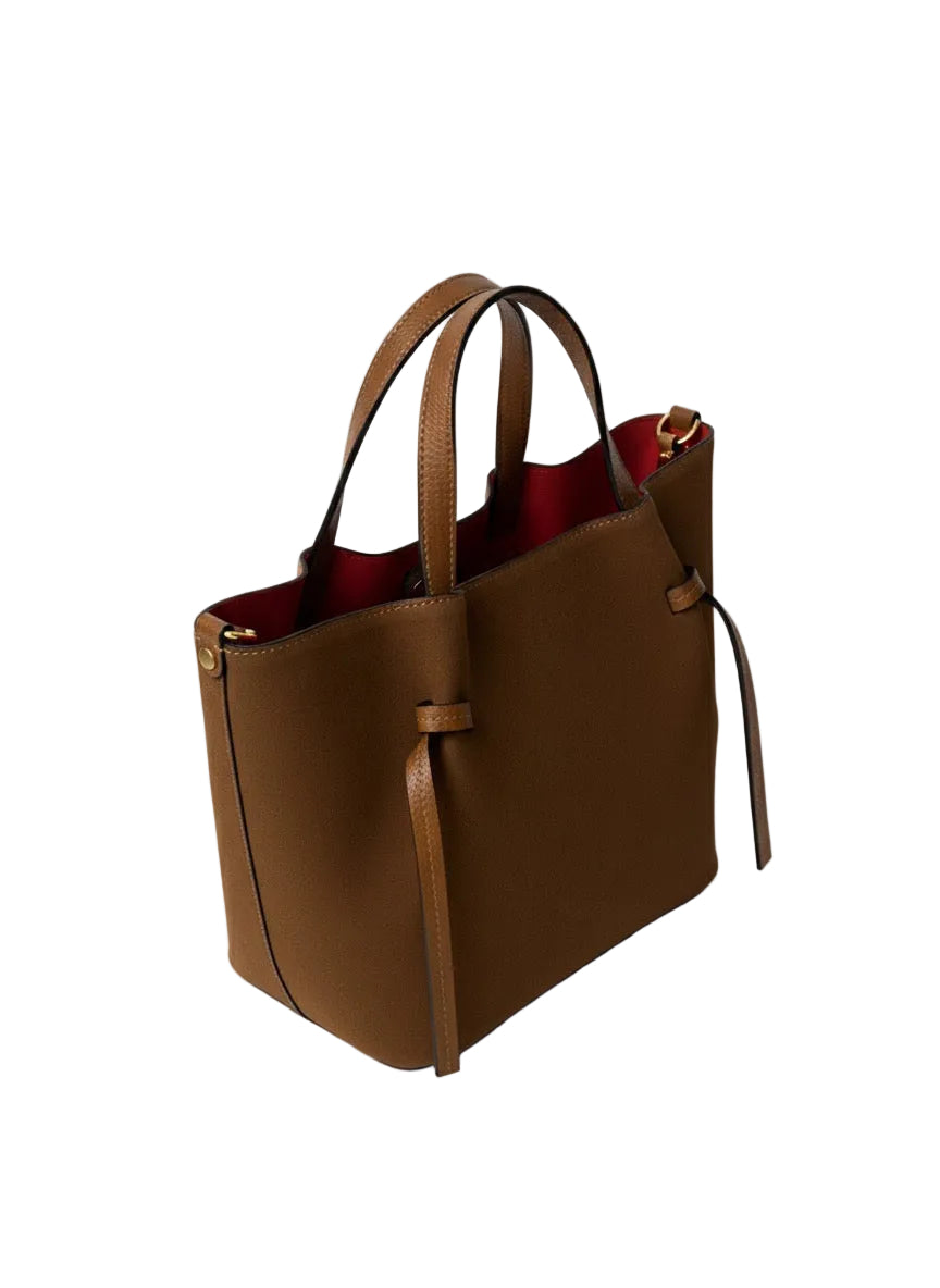 Geantă Tote - Camel, Piele Naturală, Made in Italy
