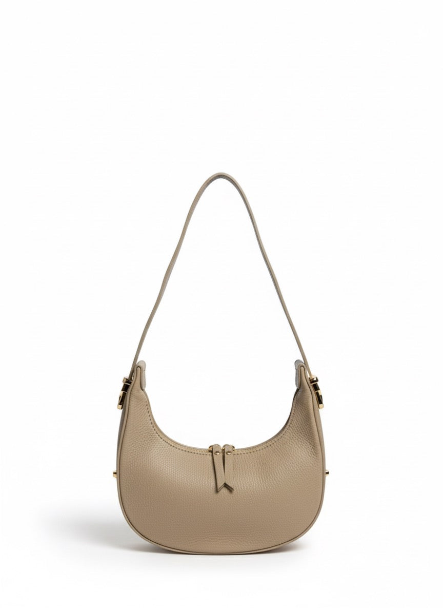 Poșetă din Piele Naturală Luna Made in Italy - Beige