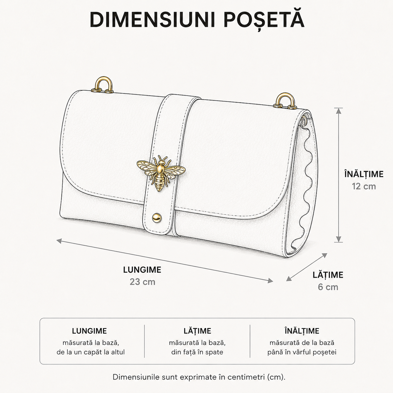 Poșetă din Piele Naturală Ape de Umăr Beige Made in Italy