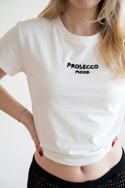 Tricou din Bumbac Prosecco Mood - Scris Negeu Made in Italy