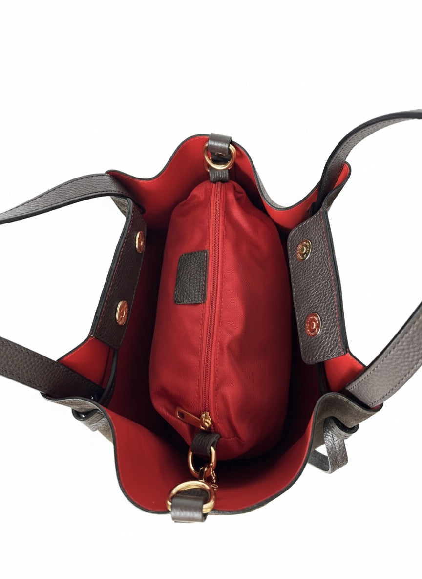 Geantă Tote Suede - Maro