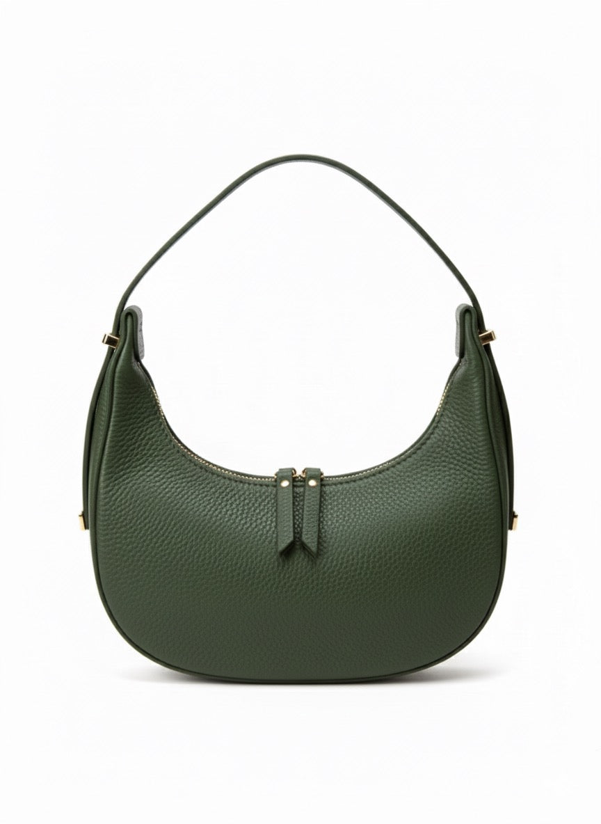 Poșetă din Piele Naturală Luna Made in Italy - Verde Militar