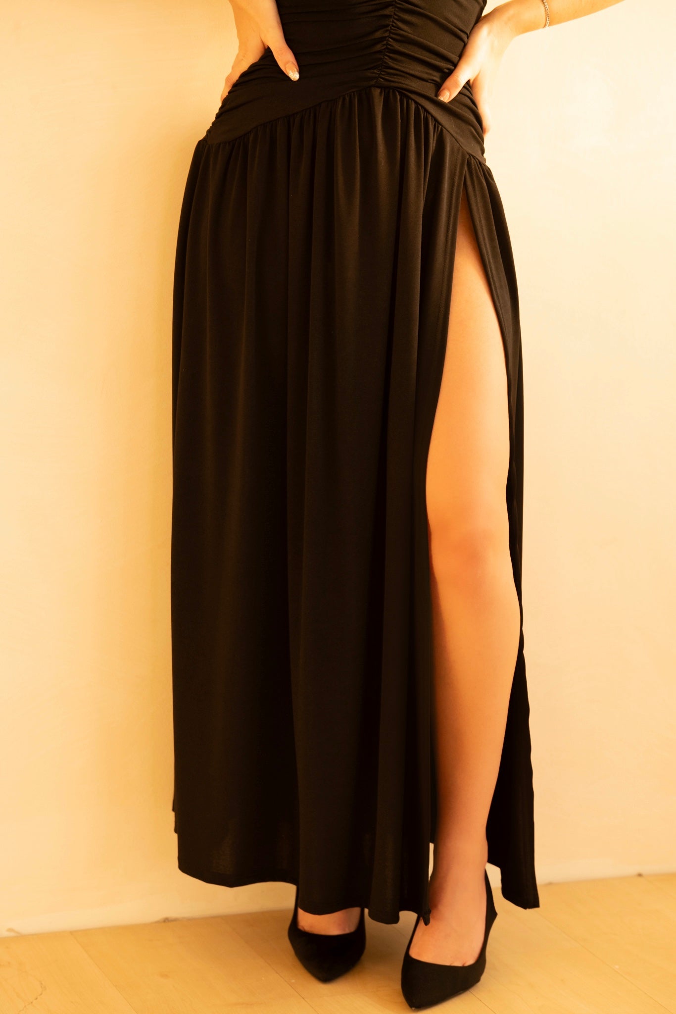 Black Deep V Dress