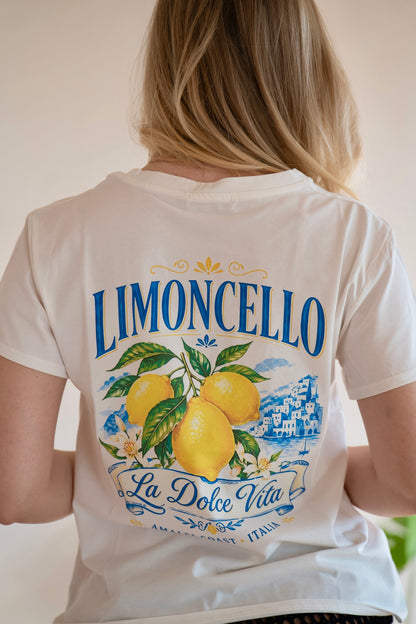 Tricou din Bumbac Limoncello Amalfi - Scris Spate Made in Italy