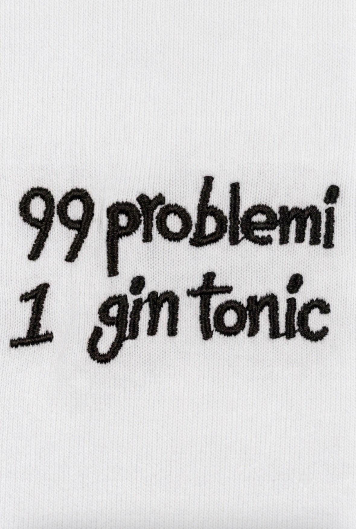 Tricou din Bumbac Gin Tonic - Scris Negru Made in Italy