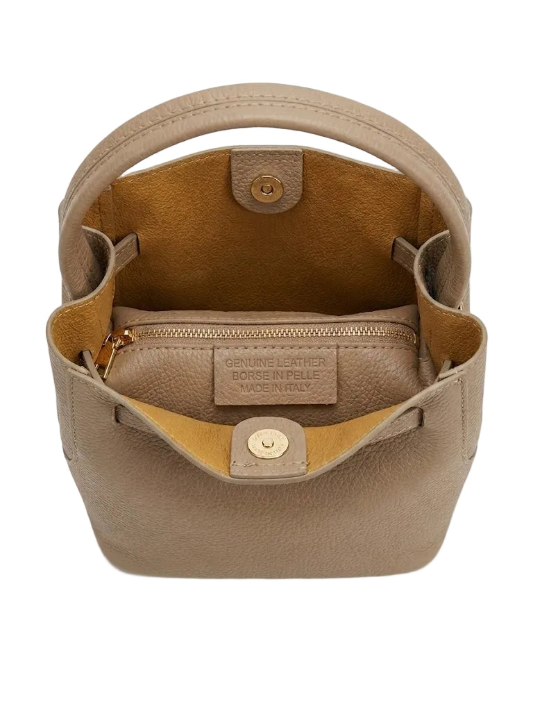 Poșetă din Piele Naturală Hera Beige Made in Italy