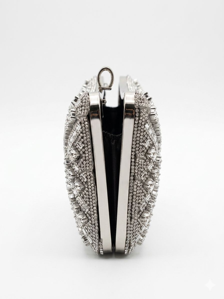 Diamond Glow Clutch - Negru