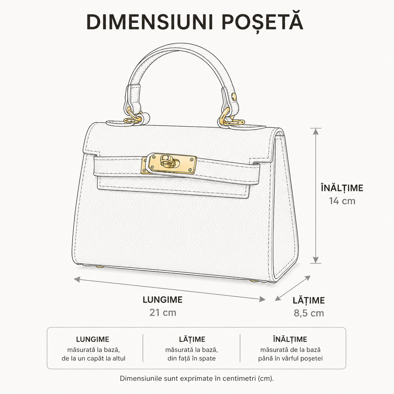 Poșetă Amelia - Portocalie, Piele Naturală, Made in Italy