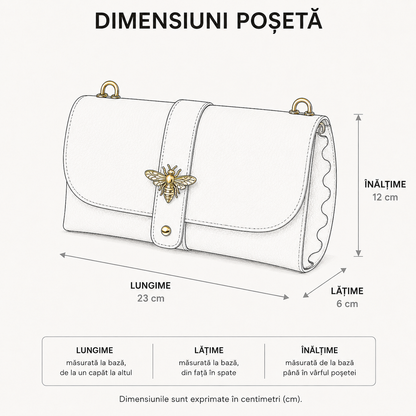 Poșetă din Piele Naturală Ape de Umăr Beige Made in Italy